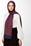 Henna Pattern Double-Sided Shawl Navy Blue-Onion Shell - 2