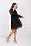 Halter Neck Long Sleeve Chiffon Lined Dress Elb32766 Black - 3