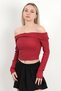 Women's Madonna Collar Long Sleeve Wrap Blouse Burgundy - Ms 0000589