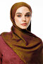 Mayra Pattern Double Sided Shawl Oil Green-Plum - 2