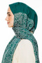 Nora Pattern Double Sided Shawl Emerald-Pink - 4