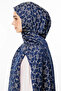 Marrakech Pattern Double Sided Shawl Navy Blue-Beige - 3