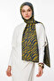 Riad Pattern Double Sided Shawl Navy Blue-Oil Green