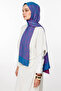 Nora Pattern Double Sided Shawl Petrol Blue-Fuchsia - 2