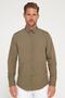 Men's Slim Fit Slim Fit Cotton Terry Cotton Fabric Easy Ironing Khaki Shirt - 2