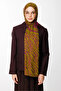 Riad Pattern Double Sided Shawl Oil Green-Plum