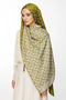 Marrakech Pattern Double Sided Shawl Oil Green-Ecru - 2