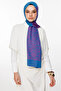 Nora Pattern Double Sided Shawl Petrol Blue-Fuchsia