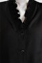 Black Satin Shirt - Gathered Collar, Model 24Y3504 - 5