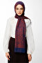 Henna Pattern Double-Sided Shawl Navy Blue-Onion Shell - 3