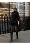 Women's Black Bird Eyed Fleece Detailed Mini Skirt Hzl25W-Zk11391 - 6