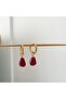 Murano Glass Pomegranate Steel Earrings - 2