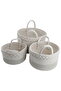 Saif Gallery Cotton Basket Set, 3 Pieces - White