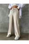 Palazzo Pants, Bürümcük Fabric, Elastic Waist - 3