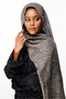 Mayra Pattern Double-Sided Shawl Black-Beige - 3