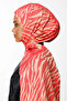 Riad Pattern Double Sided Shawl Mink-Red - 2