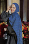 Marrakech Pattern Double-Sided Shawl Black-Indigo