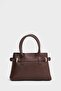 Brown Women's Mini Lock Detailed Hand and Shoulder Bag - 4