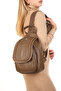 Gk66 Women's Backpack Suitable for Daily Use with Knitted Motif Covered Bag Mink