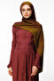 Mayra Pattern Double Sided Shawl Oil Green-Plum - 3
