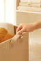 2 Pieces Jute Linen Fabric Closet Toy Organizer Folding Storage Basket Organizer 30X30X30 - 4