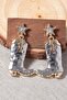 Cowboy Dangle Double Color Earrings - 4