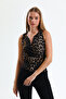 Leopard Double-breasted Blouse Leopard Pattern
