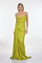 Women's Satin Evening Dress Oil Green Dress