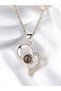 Steel 100 Languages I Love You with Heart Lover Couple Necklace Lover Gift - 3