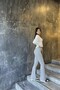 Gray Flared Leg Trousers - 8