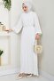Belted Pleated Aerobin Dress White Hm2339 - 3