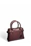 Women's Burgundy Cherry Red Mini Lockable Cross Strap Hand and Shoulder Bag Flora - 2