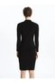 Lcwaikiki Classic Black Half Turtleneck Women's Knitwear Dress - 4