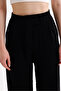 Women's Lycra Double Pocket Elastic Waist Velcro Closure Loose Cut Black Palazzo Pants - Vs4000 - 4