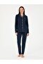 Women's Navy Blue Cotton Modal Long-Sleeved Boxed Pajama Set Q8.U.8O.K2.K.A8.P.C - 7