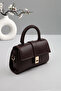 Clamshell Magnet Closure Shiny Faux Leather Cross Shoulder Strap Mini Size Hand and Shoulder Bag - 2