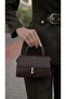 Clamshell Magnet Closure Shiny Faux Leather Cross Shoulder Strap Mini Size Hand and Shoulder Bag - 5