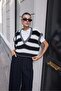 V-Neck Striped Black-Grey Knitwear Vest - 3
