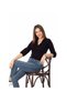 Women's Gipeli Black Double Breasted Collar Crop Blouse - 3