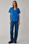 Aline Women's 100% Organic Cotton Deep V-Neck Comfort Fit Parliament Blue T-Shirt - 2