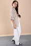 Beige Girls' Cropped Embellished Shirt and Pants 3-Piece Set 20467 - 4