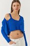 Women's Cobalt blue Cardigan Crop Athlete Double Knitwear Set 60261447 - 4