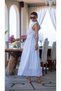 White Scallop Fabric Belted Dress - 8