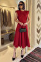 Red Women's Crew Neck Kiloş Dress - 2