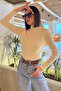 Stone Women's Half Turtleneck Lycra Knitwear Blouse - 3