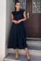 Black Rose-Detail Women's Dress