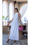 White Scallop Fabric Belted Dress - 2