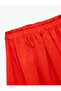 Cotton Elastic Waist Crowned A-Line Midi Skirt - 3