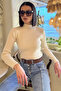 Stone Women's Half Turtleneck Lycra Knitwear Blouse - 2