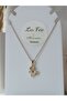 Women's Steel Necklace Zircon Stone Bow Pendant - 7